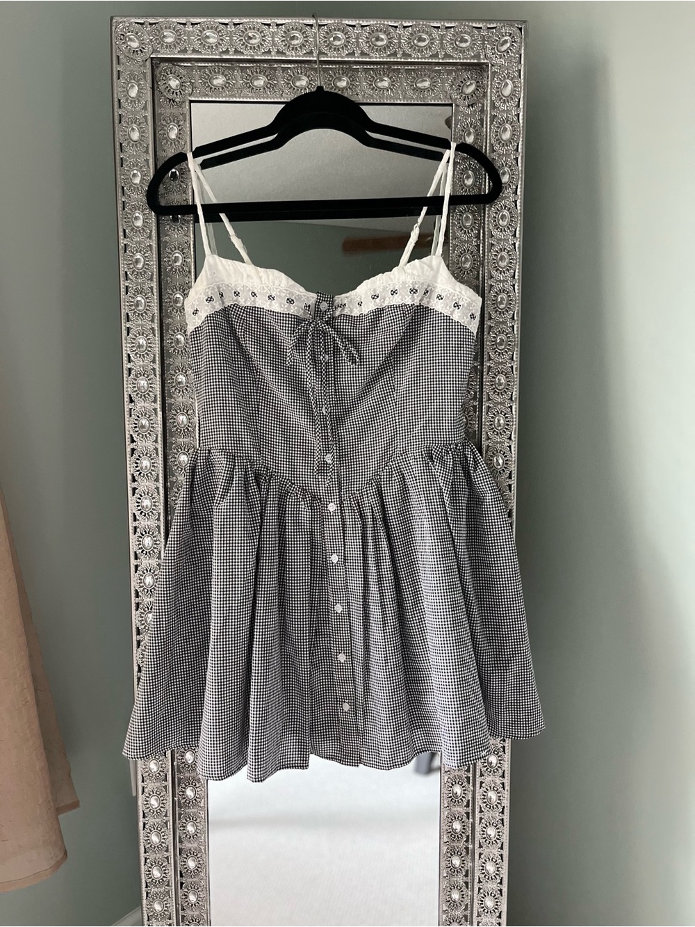 Lulus Amarilis Black and White Gingham Button-Front Mini Dress